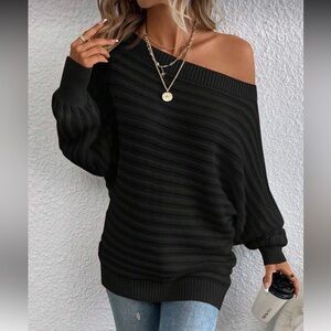 Fashion Nova Off-Shoulder Black Sweater